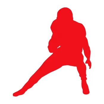 Polep vozidla SAMOLEPKA Americký fotbal 010 levá (10 - červená) NA AUTO, NÁLEPKA, FÓLIE, POLEP, TUNING, VLASTNÍ TEXT, TISK, AUTOSAMOLEPKY.cz, POLEPY, OBRÁZEK, LOGO, SAMOLEPKY