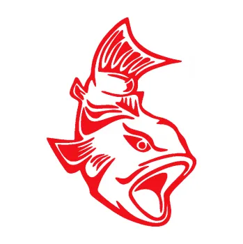 Polep vozidla SAMOLEPKA Ryba 006 pravá (10 - červená) NA AUTO, NÁLEPKA, FÓLIE, POLEP, TUNING, VLASTNÍ TEXT, TISK, AUTOSAMOLEPKY.cz, POLEPY, OBRÁZEK, LOGO, SAMOLEPKY