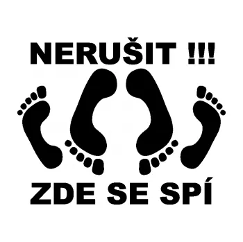 Samolepící dekorace Interiér 012 Nerušit zde se spí (01 - černá) SAMOLEPKA NA AUTO, NÁLEPKA, FÓLIE, POLEP, TUNING, VLASTNÍ TEXT, TISK, AUTOSAMOLEPKY.cz, POLEPY, OBRÁZEK, LOGO, 3D STICKERS