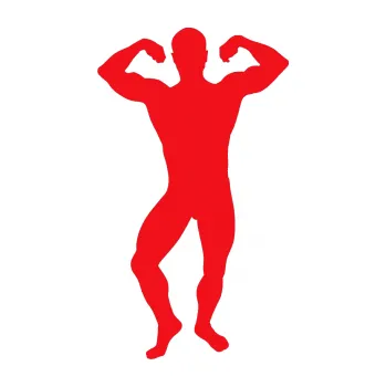 Polep vozidla SAMOLEPKA Kulturista 012 levá (10 - červená) NA AUTO, NÁLEPKA, FÓLIE, POLEP, TUNING, VLASTNÍ TEXT, TISK, AUTOSAMOLEPKY.cz, POLEPY, OBRÁZEK, LOGO, SAMOLEPKY