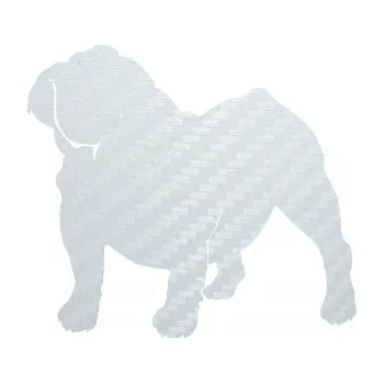 Polep vozidla SAMOLEPKA Pes 089 levá Buldok (51 - 3D karbon bílý) NA AUTO, NÁLEPKA, FÓLIE, POLEP, TUNING, VLASTNÍ TEXT, TISK, AUTOSAMOLEPKY.cz, POLEPY, OBRÁZEK, LOGO, SAMOLEPKY