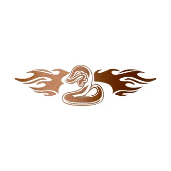 Samolepicí dekorace na vozidlo Animal flames 072 levá had (44 - měděná metalíza) SAMOLEPKA NA AUTO, NÁLEPKA, FÓLIE, POLEP, TUNING, VLASTNÍ TEXT, TISK, AUTOSAMOLEPKY.cz, POLEPY, OBRÁZEK, LOGO, 3D STICKERS