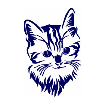 Samolepící dekorace SAMOLEPKA Kočka 018 pravá (23 - tmavě modrá) NA AUTO, NÁLEPKA, FÓLIE, POLEP, TUNING, VLASTNÍ TEXT, TISK, AUTOSAMOLEPKY.cz, POLEPY, OBRÁZEK, LOGO, SAMOLEPKY