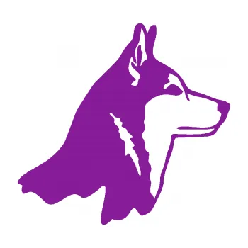 Polep vozidla Pes 096 pravá Husky (14 - fialová) SAMOLEPKA NA AUTO, NÁLEPKA, FÓLIE, POLEP, TUNING, VLASTNÍ TEXT, TISK, AUTOSAMOLEPKY.cz, POLEPY, OBRÁZEK, LOGO, 3D STICKERS