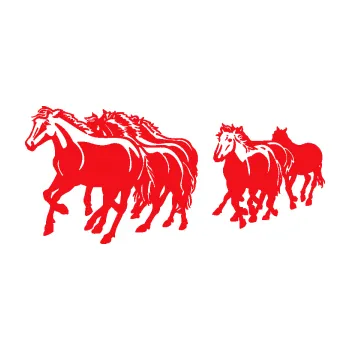 Samolepící dekorace SAMOLEPKA Koníci 005 stádo levá (10 - červená) NA AUTO, NÁLEPKA, FÓLIE, POLEP, TUNING, VLASTNÍ TEXT, TISK, AUTOSAMOLEPKY.cz, POLEPY, OBRÁZEK, LOGO, SAMOLEPKY