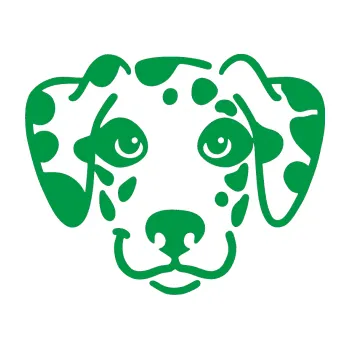 Polep vozidla Pes 064 Dalmatin (12 - zelená) SAMOLEPKA NA AUTO, NÁLEPKA, FÓLIE, POLEP, TUNING, VLASTNÍ TEXT, TISK, AUTOSAMOLEPKY.cz, POLEPY, OBRÁZEK, LOGO, 3D STICKERS