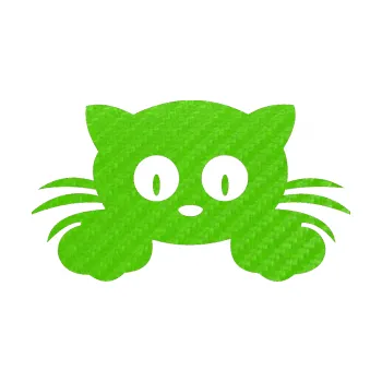 Samolepící dekorace SAMOLEPKA Kočka 007 levá (58 - 3D karbon zelený kawasaki) NA AUTO, NÁLEPKA, FÓLIE, POLEP, TUNING, VLASTNÍ TEXT, TISK, AUTOSAMOLEPKY.cz, POLEPY, OBRÁZEK, LOGO, SAMOLEPKY