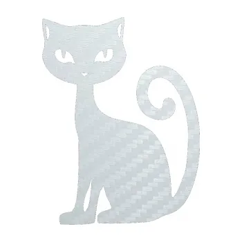 Samolepící dekorace SAMOLEPKA Kočka 009 levá (51 - 3D karbon bílý) NA AUTO, NÁLEPKA, FÓLIE, POLEP, TUNING, VLASTNÍ TEXT, TISK, AUTOSAMOLEPKY.cz, POLEPY, OBRÁZEK, LOGO, SAMOLEPKY