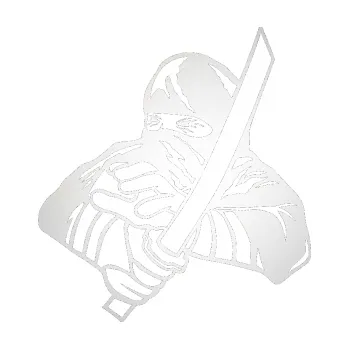 Polep vozidla SAMOLEPKA Ninja silueta levá (82 - odrazková reflexní bílá) NA AUTO, NÁLEPKA, FÓLIE, POLEP, TUNING, VLASTNÍ TEXT, TISK, AUTOSAMOLEPKY.cz, POLEPY, OBRÁZEK, LOGO, SAMOLEPKY