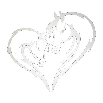 Samolepící dekorace SAMOLEPKA Koníci 002 - pravá srdíčko kůň s hříbátkem (82 - odrazková reflexní bílá) NA AUTO, NÁLEPKA, FÓLIE, POLEP, TUNING, VLASTNÍ TEXT, TISK, AUTOSAMOLEPKY.cz, POLEPY, OBRÁZEK, LOGO, SAMOLEPKY