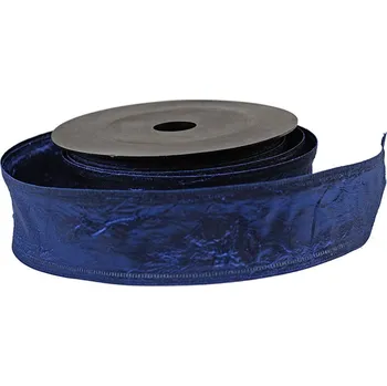 Stuha Stuha mačkaná 4 cm, 9,15 m, tm.modrá