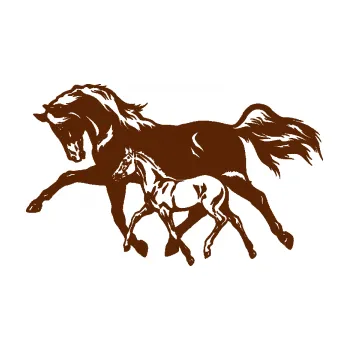 Samolepící dekorace Koníci 003 levá kobylka s hříbětem (15 - hnědá) SAMOLEPKA NA AUTO, NÁLEPKA, FÓLIE, POLEP, TUNING, VLASTNÍ TEXT, TISK, AUTOSAMOLEPKY.cz, POLEPY, OBRÁZEK, LOGO, 3D STICKERS