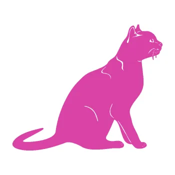 Samolepící dekorace Kočka 021 pravá (16 - růžová) SAMOLEPKA NA AUTO, NÁLEPKA, FÓLIE, POLEP, TUNING, VLASTNÍ TEXT, TISK, AUTOSAMOLEPKY.cz, POLEPY, OBRÁZEK, LOGO, 3D STICKERS