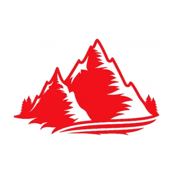 Samolepící dekorace SAMOLEPKA Krajina hory 003 levá (10 - červená) NA AUTO, NÁLEPKA, FÓLIE, POLEP, TUNING, VLASTNÍ TEXT, TISK, AUTOSAMOLEPKY.cz, POLEPY, OBRÁZEK, LOGO, SAMOLEPKY