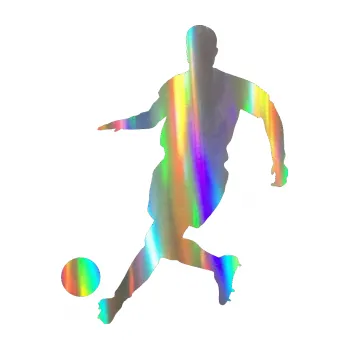 Autodoplněk Samolepka na auto Fotbalista 019 levá (93 - Holografická) NÁLEPKA, FÓLIE, POLEPY, TUNING, VLASTNÍ TEXT, TISK, AUTOSAMOLEPKY.cz, SAMOLEPKY, OBRÁZEK, LOGO, VÝROBA, PRODEJ