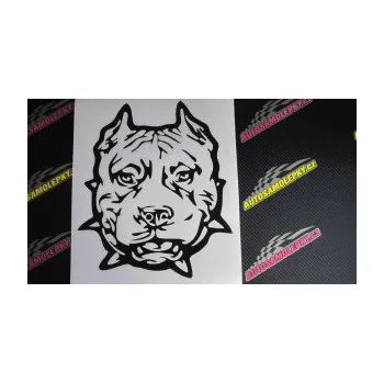 Polep vozidla SAMOLEPKA Pitbull hlava 003 levá (10 - červená) NA AUTO, NÁLEPKA, FÓLIE, POLEP, TUNING, VLASTNÍ TEXT, TISK, AUTOSAMOLEPKY.cz, POLEPY, OBRÁZEK, LOGO, SAMOLEPKY