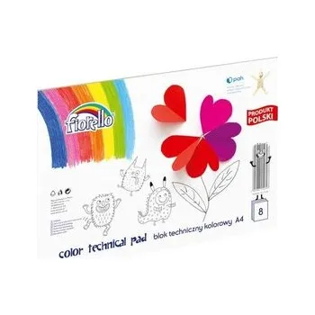 Set školních potřeb Blok techniczny kolorowy A4/8K FIORELLO