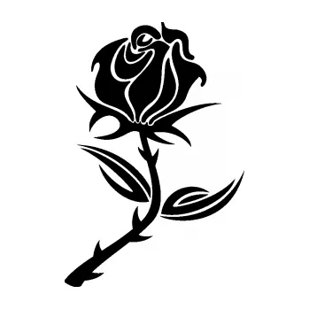 Samolepící dekorace Růže 002 pravá (01 - černá) SAMOLEPKA NA AUTO, NÁLEPKA, FÓLIE, POLEP, TUNING, VLASTNÍ TEXT, TISK, AUTOSAMOLEPKY.cz, POLEPY, OBRÁZEK, LOGO, 3D STICKERS