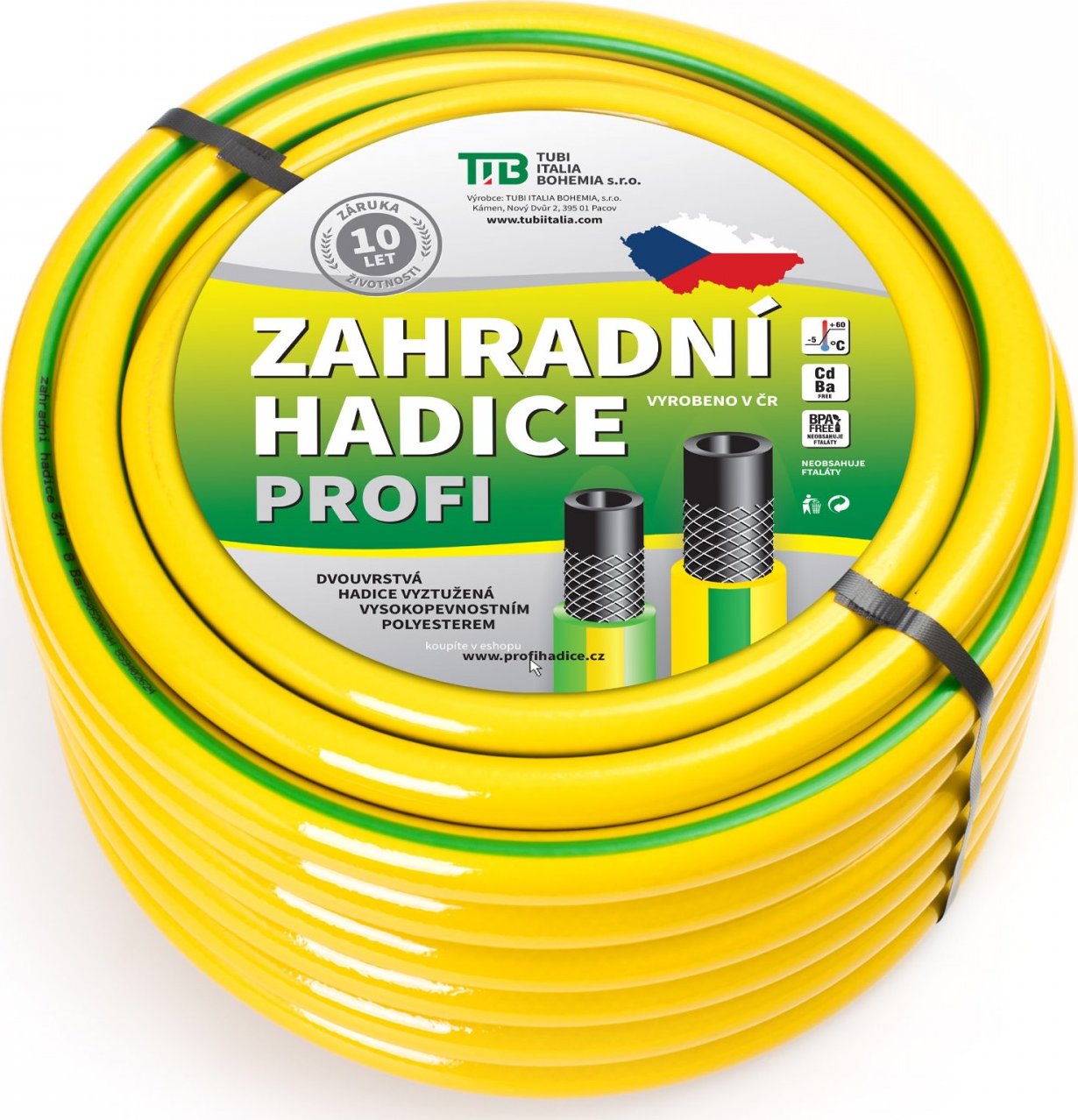 TUBI Zahradní hadice Astra Yellow Profi 3/4" - 10m