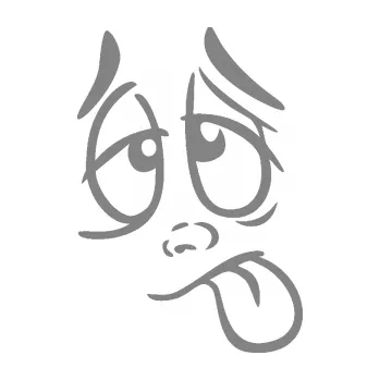 Samolepící dekorace Obličej 006 pravá unavený (17 - šedá) SAMOLEPKA NA AUTO, NÁLEPKA, FÓLIE, POLEP, TUNING, VLASTNÍ TEXT, TISK, AUTOSAMOLEPKY.cz, POLEPY, OBRÁZEK, LOGO, 3D STICKERS