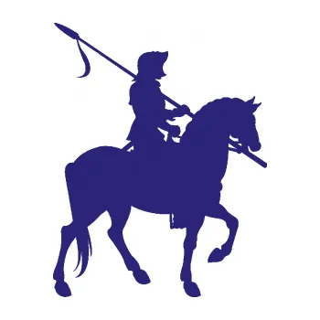 Polep vozidla SAMOLEPKA Rytíř na koni pravá (22 - střední modrá) NA AUTO, NÁLEPKA, FÓLIE, POLEP, TUNING, VLASTNÍ TEXT, TISK, AUTOSAMOLEPKY.cz, POLEPY, OBRÁZEK, LOGO, SAMOLEPKY