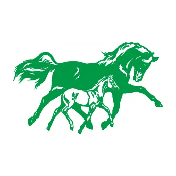 Samolepící dekorace Koníci 003 pravá kobylka s hříbětem (12 - zelená) SAMOLEPKA NA AUTO, NÁLEPKA, FÓLIE, POLEP, TUNING, VLASTNÍ TEXT, TISK, AUTOSAMOLEPKY.cz, POLEPY, OBRÁZEK, LOGO, 3D STICKERS