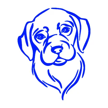 Polep vozidla Pes 130 levá hlavička (19 - modrá dynamic) SAMOLEPKA NA AUTO, NÁLEPKA, FÓLIE, POLEP, TUNING, VLASTNÍ TEXT, TISK, AUTOSAMOLEPKY.cz, POLEPY, OBRÁZEK, LOGO, 3D STICKERS