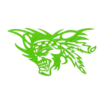 Samolepící dekorace SAMOLEPKA Indián 001 levá (58 - 3D karbon zelený kawasaki) NA AUTO, NÁLEPKA, FÓLIE, POLEP, TUNING, VLASTNÍ TEXT, TISK, AUTOSAMOLEPKY.cz, POLEPY, OBRÁZEK, LOGO, SAMOLEPKY