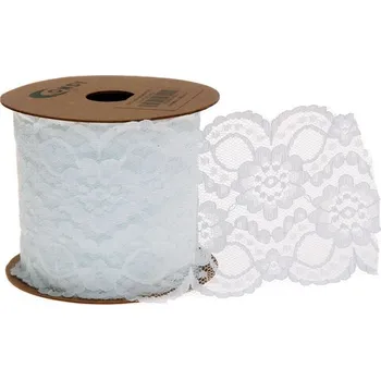 Stuha Stuha krajka PES 7 cm x 9,1 m, bílá, doprodej