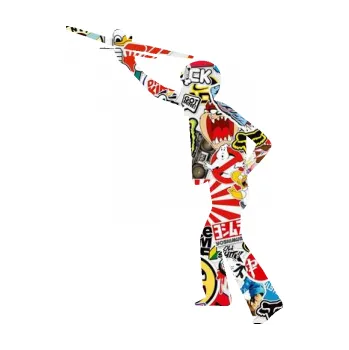 samolepka Děti silueta 003 levá kluk s modelem letadla (83 - Sticker bomb) SAMOLEPKA NA AUTO, NÁLEPKA, FÓLIE, POLEP, TUNING, VLASTNÍ TEXT, TISK, AUTOSAMOLEPKY.cz, POLEPY, OBRÁZEK, LOGO, 3D STICKERS