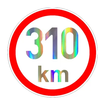 samolepka Maximální rychlost 310km - nejvyšší konstrukční rychlost (93 - Holografická) SAMOLEPKA NA AUTO, NÁLEPKA, FÓLIE, POLEP, TUNING, VLASTNÍ TEXT, TISK, AUTOSAMOLEPKY.cz, POLEPY, OBRÁZEK, LOGO, 3D STICKERS