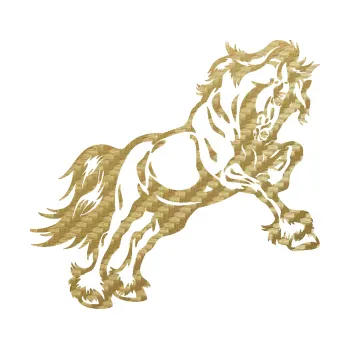 Samolepící dekorace SAMOLEPKA Kůň 055 pravá (59 - 3D karbon zlatý) NA AUTO, NÁLEPKA, FÓLIE, POLEP, TUNING, VLASTNÍ TEXT, TISK, AUTOSAMOLEPKY.cz, POLEPY, OBRÁZEK, LOGO, SAMOLEPKY