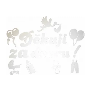 Polep vozidla SAMOLEPKA Děkuji za dceru nápis dítě v autě (82 - odrazková reflexní bílá) NA AUTO, NÁLEPKA, FÓLIE, POLEP, TUNING, VLASTNÍ TEXT, TISK, AUTOSAMOLEPKY.cz, POLEPY, OBRÁZEK, LOGO, SAMOLEPKY