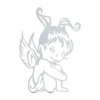 Samolepicí dekorace na vozidlo Dítě v autě 042 pravá víla holčička (61 - škrábaný hliník) SAMOLEPKA NA AUTO, NÁLEPKA, FÓLIE, POLEP, TUNING, VLASTNÍ TEXT, TISK, AUTOSAMOLEPKY.cz, POLEPY, OBRÁZEK, LOGO, 3D STICKERS