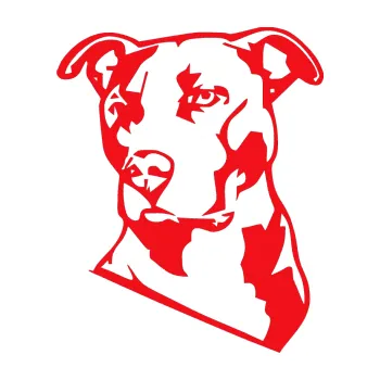 Polep vozidla SAMOLEPKA Pes 054 levá Pitbull (10 - červená) NA AUTO, NÁLEPKA, FÓLIE, POLEP, TUNING, VLASTNÍ TEXT, TISK, AUTOSAMOLEPKY.cz, POLEPY, OBRÁZEK, LOGO, SAMOLEPKY