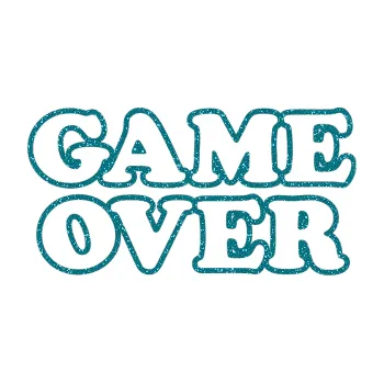 Polep vozidla SAMOLEPKA Game over nad sebou 001 (92 - Ultra Metalic tyrkysová) NA AUTO, NÁLEPKA, FÓLIE, POLEP, TUNING, VLASTNÍ TEXT, TISK, AUTOSAMOLEPKY.cz, POLEPY, OBRÁZEK, LOGO, SAMOLEPKY