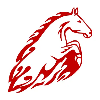 Samolepicí dekorace na vozidlo Animal flames 011 pravá kůň (18 - tmavě červená) SAMOLEPKA NA AUTO, NÁLEPKA, FÓLIE, POLEP, TUNING, VLASTNÍ TEXT, TISK, AUTOSAMOLEPKY.cz, POLEPY, OBRÁZEK, LOGO, 3D STICKERS