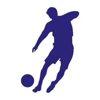 Samolepicí dekorace na vozidlo Fotbalista 025 levá (22 - střední modrá) SAMOLEPKA NA AUTO, NÁLEPKA, FÓLIE, POLEP, TUNING, VLASTNÍ TEXT, TISK, AUTOSAMOLEPKY.cz, POLEPY, OBRÁZEK, LOGO, 3D STICKERS