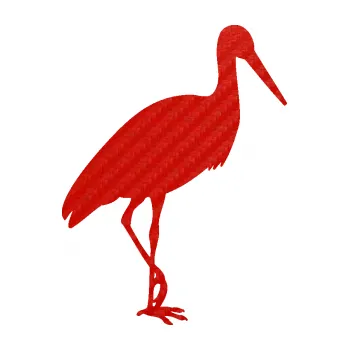 Samolepicí dekorace na vozidlo Čáp 001 pravá (53 - 3D karbon červený) SAMOLEPKA NA AUTO, NÁLEPKA, FÓLIE, POLEP, TUNING, VLASTNÍ TEXT, TISK, AUTOSAMOLEPKY.cz, POLEPY, OBRÁZEK, LOGO, 3D STICKERS