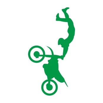 Samolepící dekorace Motorka 029 levá motokros freestyle (12 - zelená) SAMOLEPKA NA AUTO, NÁLEPKA, FÓLIE, POLEP, TUNING, VLASTNÍ TEXT, TISK, AUTOSAMOLEPKY.cz, POLEPY, OBRÁZEK, LOGO, 3D STICKERS