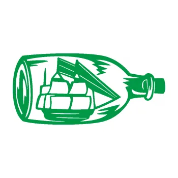 Samolepící dekorace Loď v láhvi 001 pravá (12 - zelená) SAMOLEPKA NA AUTO, NÁLEPKA, FÓLIE, POLEP, TUNING, VLASTNÍ TEXT, TISK, AUTOSAMOLEPKY.cz, POLEPY, OBRÁZEK, LOGO, 3D STICKERS