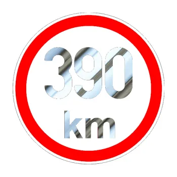 samolepka Maximální rychlost 390km - nejvyšší konstrukční rychlost (80 - chrom fólie stříbrná zrcadlová) SAMOLEPKA NA AUTO, NÁLEPKA, FÓLIE, POLEP, TUNING, VLASTNÍ TEXT, TISK, AUTOSAMOLEPKY.cz, POLEPY, OBRÁZEK, LOGO, 3D STICKERS