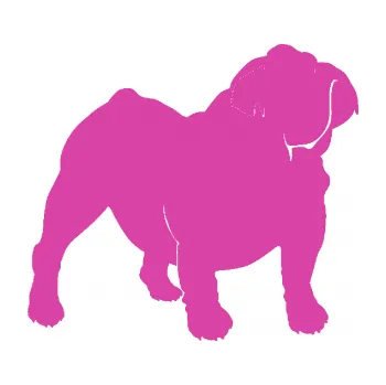 Polep vozidla SAMOLEPKA Pes 089 pravá Buldok (16 - růžová) NA AUTO, NÁLEPKA, FÓLIE, POLEP, TUNING, VLASTNÍ TEXT, TISK, AUTOSAMOLEPKY.cz, POLEPY, OBRÁZEK, LOGO, SAMOLEPKY