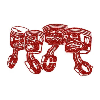 Samolepicí dekorace na vozidlo Písty levá (86 - Ultra Metalic červená) SAMOLEPKA NA AUTO, NÁLEPKA, FÓLIE, POLEP, TUNING, VLASTNÍ TEXT, TISK, AUTOSAMOLEPKY.cz, POLEPY, OBRÁZEK, LOGO, 3D STICKERS