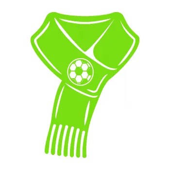 Samolepící dekorace Fotbalový fanoušek 001 levá šála (04 - zelená kawasaki) SAMOLEPKA NA AUTO, NÁLEPKA, FÓLIE, POLEP, TUNING, VLASTNÍ TEXT, TISK, AUTOSAMOLEPKY.cz, POLEPY, OBRÁZEK, LOGO, 3D STICKERS