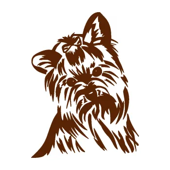 Polep vozidla Pes 147 levá Jorkšírský teriér (15 - hnědá) SAMOLEPKA NA AUTO, NÁLEPKA, FÓLIE, POLEP, TUNING, VLASTNÍ TEXT, TISK, AUTOSAMOLEPKY.cz, POLEPY, OBRÁZEK, LOGO, 3D STICKERS