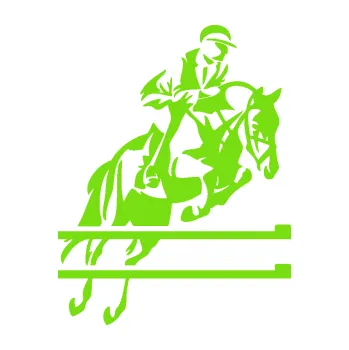 Samolepící dekorace Kůň 083 pravá skok přes překážku (04 - zelená kawasaki) SAMOLEPKA NA AUTO, NÁLEPKA, FÓLIE, POLEP, TUNING, VLASTNÍ TEXT, TISK, AUTOSAMOLEPKY.cz, POLEPY, OBRÁZEK, LOGO, 3D STICKERS