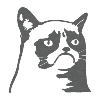 Samolepicí dekorace na vozidlo Grumpy cat 002 pravá (62 - škrábaný titan) SAMOLEPKA NA AUTO, NÁLEPKA, FÓLIE, POLEP, TUNING, VLASTNÍ TEXT, TISK, AUTOSAMOLEPKY.cz, POLEPY, OBRÁZEK, LOGO, 3D STICKERS