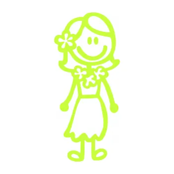 samolepka Cartoon family máma Hawaii (27 - limetová) SAMOLEPKA NA AUTO, NÁLEPKA, FÓLIE, POLEP, TUNING, VLASTNÍ TEXT, TISK, AUTOSAMOLEPKY.cz, POLEPY, OBRÁZEK, LOGO, 3D STICKERS