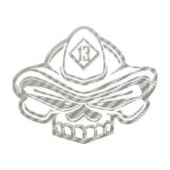 Samolepicí dekorace na vozidlo Lebka 017 hasič (52 - 3D karbon stříbrný) SAMOLEPKA NA AUTO, NÁLEPKA, FÓLIE, POLEP, TUNING, VLASTNÍ TEXT, TISK, AUTOSAMOLEPKY.cz, POLEPY, OBRÁZEK, LOGO, 3D STICKERS